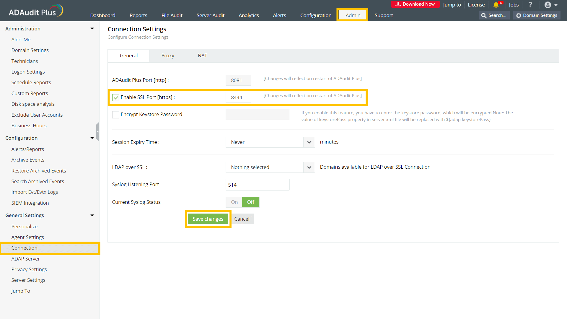 Steps for enabling SSL