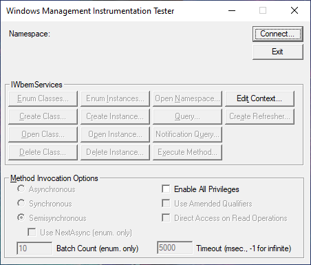 Windows Management Instrumentation Tester