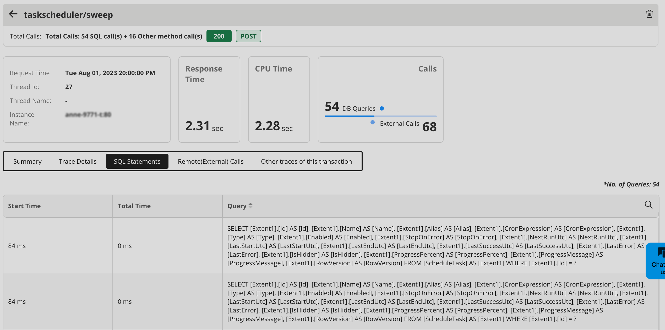 APM Insight provides information on the parameters it sends to the