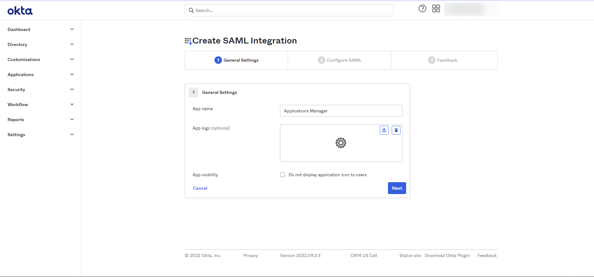 Configuring SAML Authentication For Okta In Applications Manager