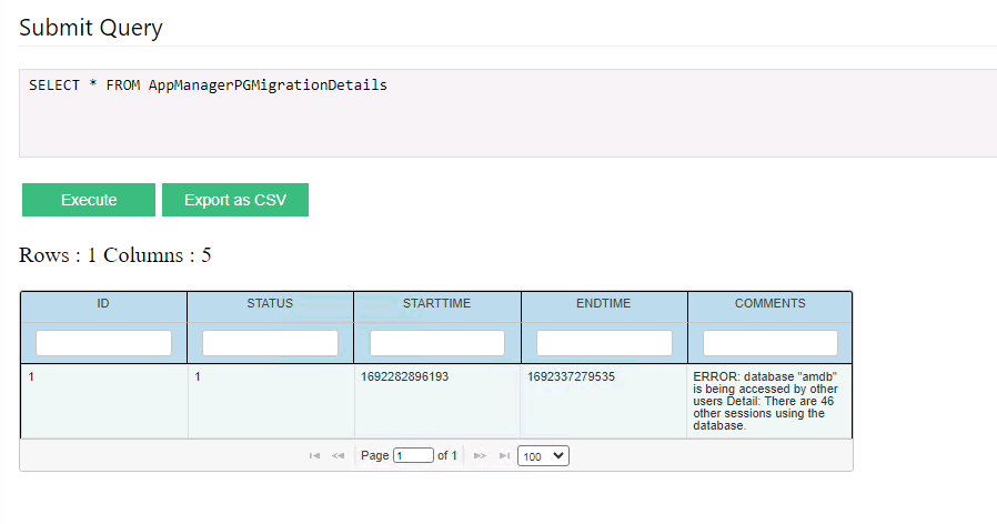 Troubleshooting Applications Manager Plugin database migration